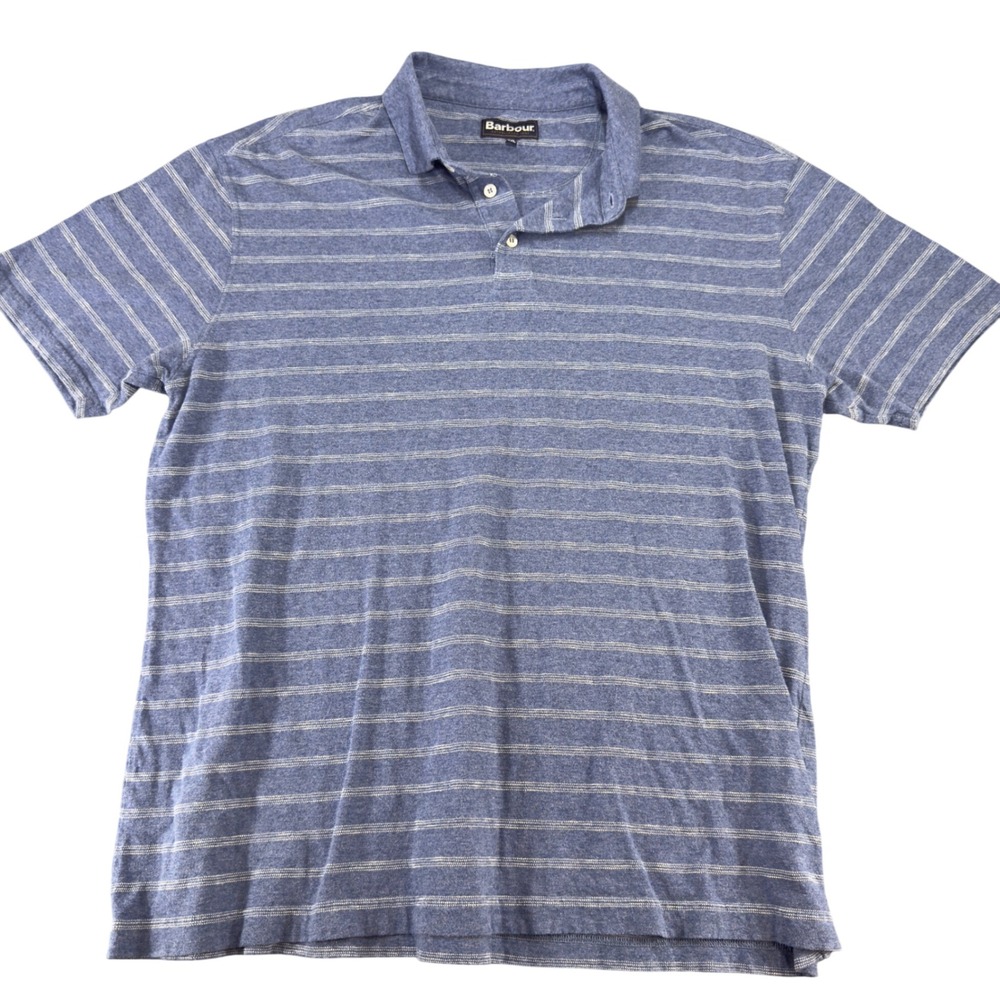 Barbour MML1080BL15 Striped Cotton Polo Shirt Blue Size XXL